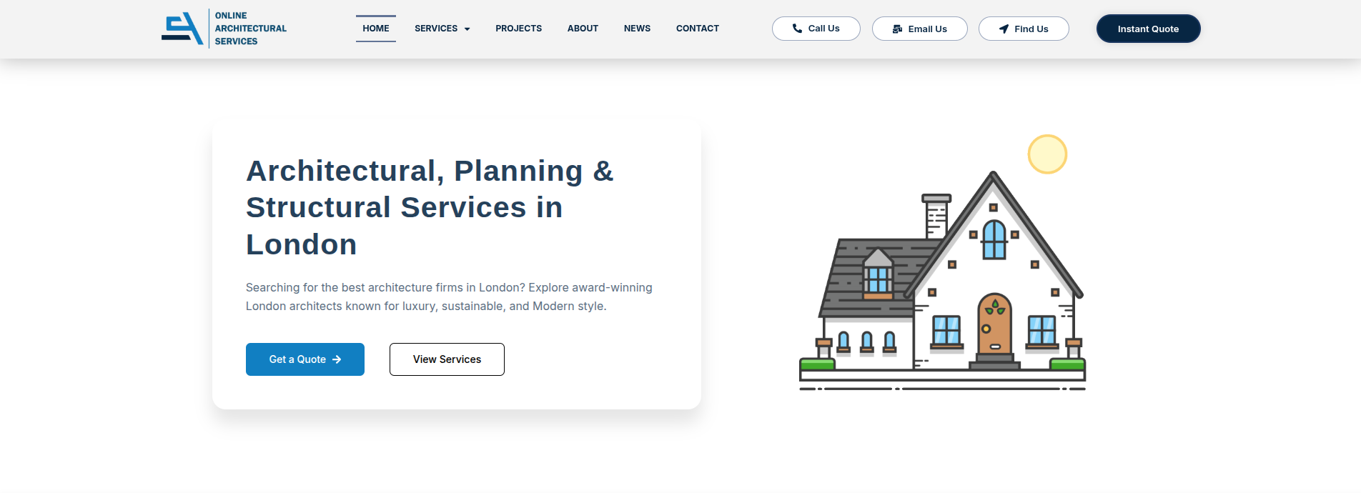 Online Architectural Services dashboard