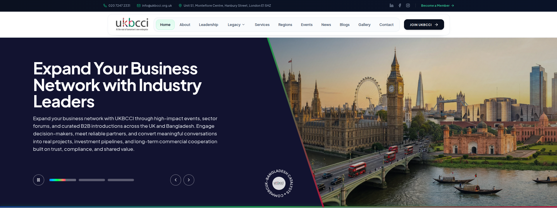 UK Bangladesh Chamber of Commerce & Industry dashboard